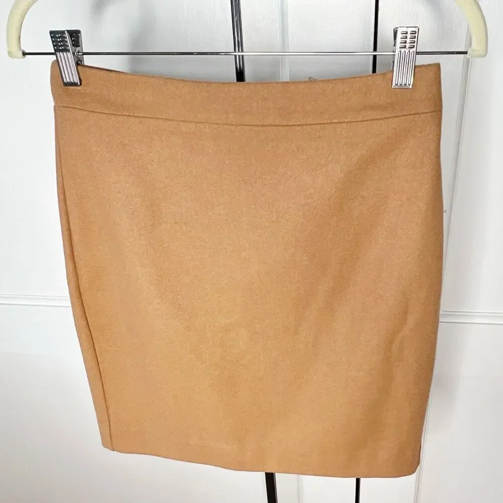 J. Crew Pencil Skirt Wool Tan Size 2 Petite